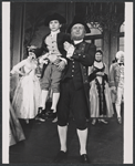 Jerry Schaefer (left) and unidentified actors in the stage production Ben Franklin in Paris