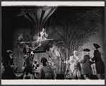 Ulla Sallert (in balloon) and ensemble in the stage production Ben Franklin in Paris