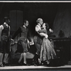 Franklin Kiser, unidentified actor, Robert Preston, and Susan Watson in the stage production Ben Franklin in Paris