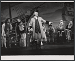 Robert Preston and unidentified cast members in the stage production Ben Franklin in Paris