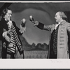 Jack Fletcher and Robert Preston in the stage production Ben Franklin in Paris