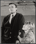 Edward Woodward and Marian Hailey in rehearsal for the stage production The Best Laid Plans
