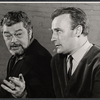 Unidentified man and Edward Woodward in rehearsal for the stage production The Best Laid Plans