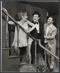 Marian Hailey, Kenneth Mars, and Edward Woodward in the stage production The Best Laid Plans