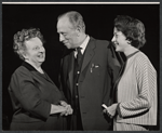 Ruth McDevitt, Melvyn Douglas, and Leora Dana during rehearsal for the stage production The Best Man