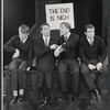 Paxton Whitehead, Patrick Horgan, William Christopher and Patrick Carter in the 1963 tour of the stage production Beyond the Fringe