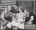 June Havoc, Farley Granger, Julie Harris and Larry Hagman in the stage production The Warm Peninsula