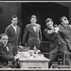 Andrew Duncan, Paul Dooley, Paul Benedict, Peter Bonerz and J.J. Barry in the stage production The White House Murder Case