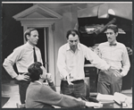 Paul Dooley, Andrew Duncan, Alan Arkin and Paul Benedict in the stage production The White House Murder Case