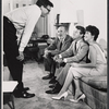 James Hammerstein, Fred Clark, Murray Hamilton and Mala Powers in rehearsal for the stage production Absence of a Cello