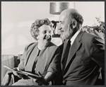 Ruth McDevitt and Fred Clark in rehearsal for the stage production Absence of a Cello