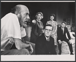 Fred Clark [front left], Charles Grodin [front right], Ruth McDevitt [background left], Ruth White [background middle] and Murray Hamilton [background right] in the stage production Absence of a Cello