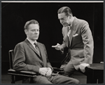 Unidentified actor and Chester Morris in the stage production Advise and Consent