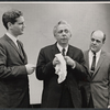 Unidentified actors and Henry Jones (center) in the stage production Advise and Consent