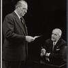 Ed Begley and unidentified actor in the stage production Advise and Consent