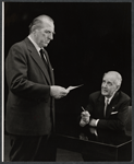 Ed Begley and unidentified actor in the stage production Advise and Consent