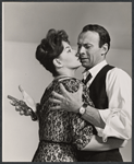 Unidentified actress and Richard Kiley in the stage production Advise and Consent