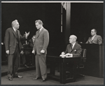 Henry Jones, unidentified actor, Judson Laire and Tom Shirley in the stage production Advise and Consent