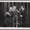 Barnard Hughes, unidentified actor, and James Daly in the stage production The Advocate