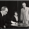 Barnard Hughes and unidentified actors in the stage production The Advocate