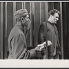 Unidentified actor and Dolph Sweet in the stage production The Advocate