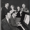 Robert Wright, George Forrest [seated] George S. Irving, Margaret Mullen, Irra Petina and Ed Steffe in rehearsal for the stage show Anya
