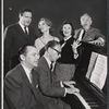 Robert Wright, George Forrest [seated], George S. Irving, Margaret Mullen, Irra Petina and Ed Steffe in rehearsal for the stage production Anya