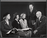 Lillian Gish, Irra Petina, Constance Towers, Fred R. Fehlhaber and George Abbott in rehearsal for the stage show Anya