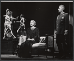 Constance Towers [seated], Michael Kermoyan and unidentified others [left background] in the stage production Anya