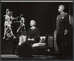 Constance Towers [seated], Michael Kermoyan [standing] and dancers in the stage production Anya