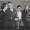 Maurice Evans (second from left) and unidentified cast members in rehearsal for the stage production The Apple Cart