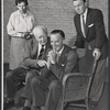 Maurice Evans (seated) and unidentified cast members in rehearsal for the stage production The Apple Cart