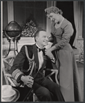 Maurice Evans and Katherine Hynes in the stage production The Apple Cart