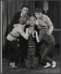 Kim Hunter, Donald Harron, Will Geer, Carrie Nye and unidentified in rehearsal for the 1961 Stratford production of As You Like It