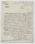 Letter to the Minister of Marines and Colonies, Paris