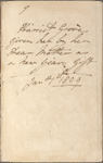 The New Ladies Memorandum Book, for 1809, with the manuscript entries of Harriet Grove
