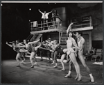 Patricia Harty [second from right], Grover Dale [right] and unidentified others in the stage production Sail Away
