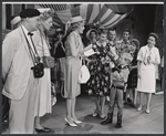 C. Stafford Dickens, Margaret Mower, Elaine Stritch, Evelyn Russell, Betty Jane Watson, unidentified [second from right] and ensemble in the stage production Sail Away