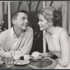 David Wayne and Nancy Olson in the stage production Send Me No Flowers