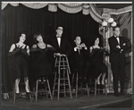 Donna Sanders, Ceil Cabot, Rex Robbins, Philip Bruns, Mary Louise Wilson and Steve Roland in the stage production Seven Come Eleven