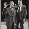Gene Raymond and unidentified in the stage production A Shadow of My Enemy