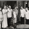 Margaret Ladd, Elizabeth Wilson, John McGiver, Richard Castellano, Will Mackenzie, Martin Gabel and unidentified others in the stage production Sheep on the Runway