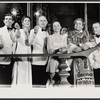Will Mackenzie, Elizabeth Wilson, John McGiver, Margaret Ladd, Richard Castellano, Martin Gabel and unidentified in the stage production Sheep on the Runway