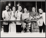 Will Mackenzie, Elizabeth Wilson, John McGiver, Margaret Ladd, Richard Castellano, Martin Gabel and unidentified in the stage production Sheep on the Runway