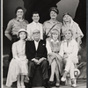 Ray Middleton, Robert Preston, Cyril Ritchard, David Wayne, Lillian Gish, Cedric Hardwicke, Eileen Heckart and Glynis Johns in publicity photo for the stage production Too True to Be Good