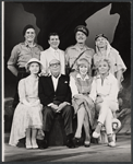 Ray Middleton, Robert Preston, Cyril Ritchard, David Wayne, Lillian Gish, Cedric Hardwicke, Eileen Heckart and Glynis Johns in publicity photo for the stage production Too True to Be Good