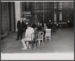 Jean Pierre Aumont, Byron Mitchell, Vivien Leigh and unidentified others in rehearsal for the stage production Tovarich