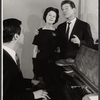 Vivien Leigh, Jean Pierre Aumont [right] and unidentified in rehearsal for the stage production Tovarich