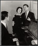 Vivien Leigh, Jean Pierre Aumont [right] and unidentified in rehearsal for the stage production Tovarich