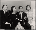 Vivien Leigh, Jean Pierre Aumont [center] and unidentified others in rehearsal for the stage production Tovarich